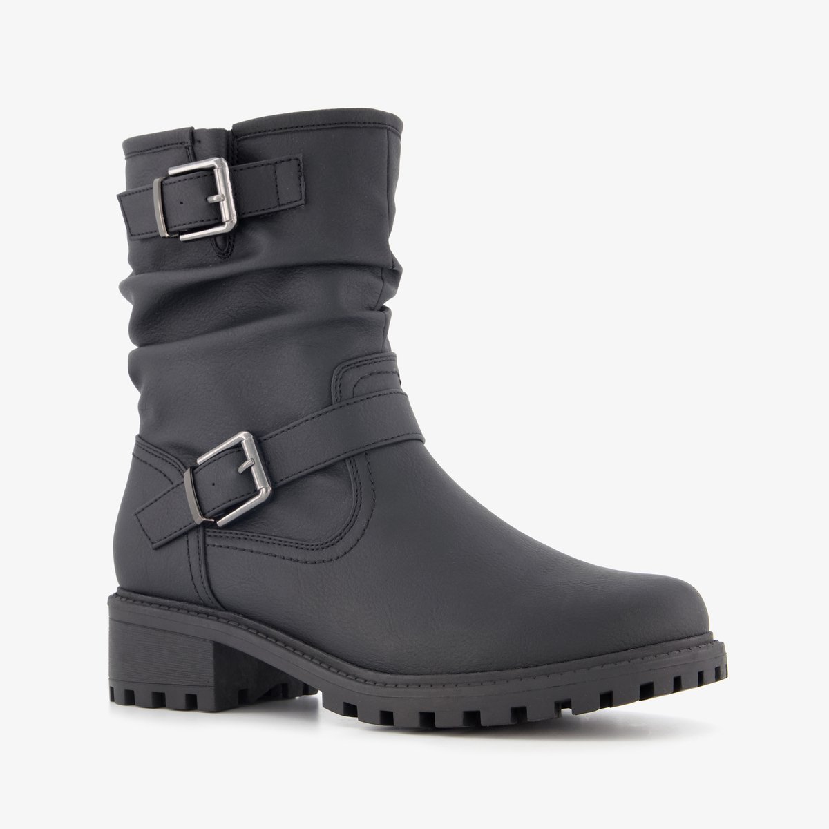 BLUE BOX TwoDay dames biker boots zwart