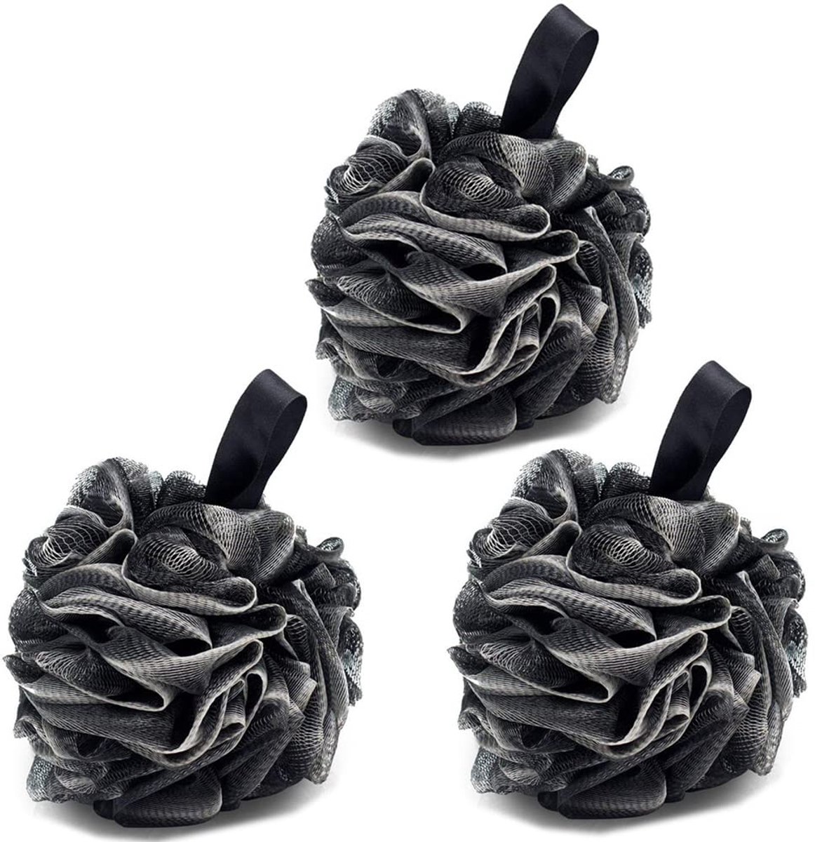 Azomor® Set van 3 Luxe Dubbel Mesh Bad Spons voor Zachte en Grondige Reiniging