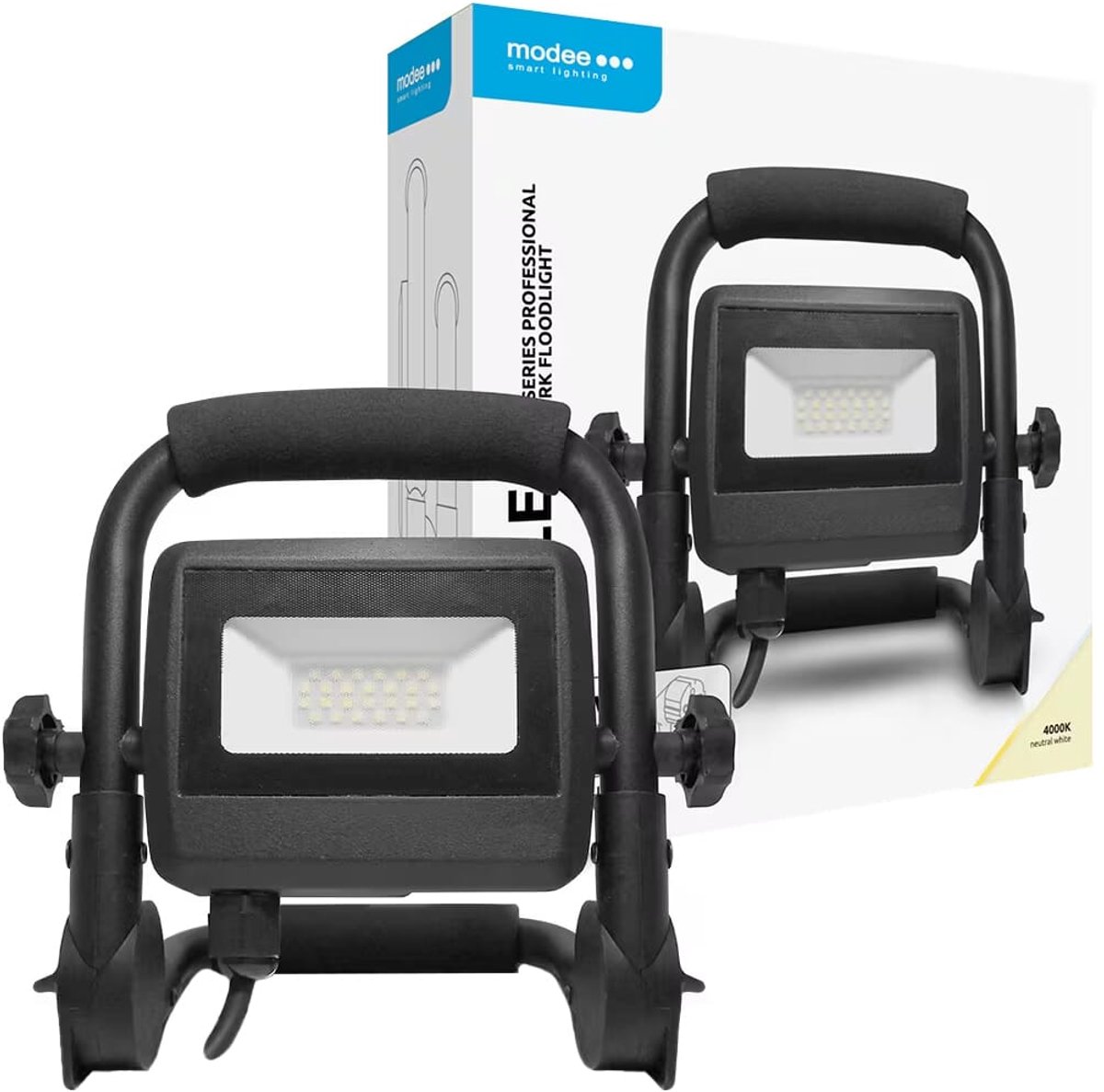 Modee Lighting - LED Bouwlamp - 10W 1300lm - 4000K 840 - met 150cm aansluitsnoer