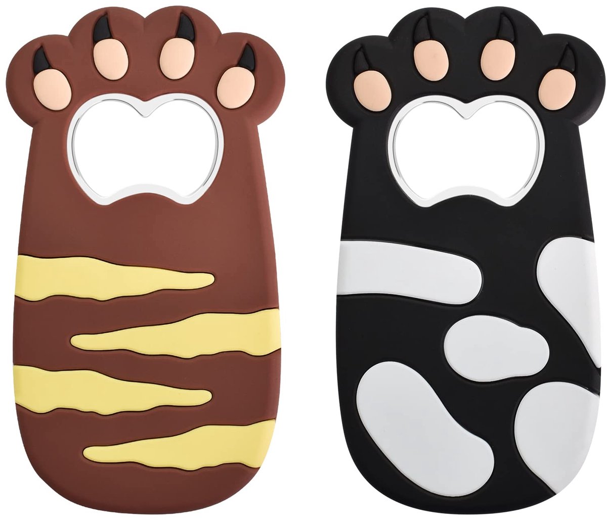 Ibenzoa® Set van twee magnetische flessenopeners met kattenpoot ontwerp voor koelkast
