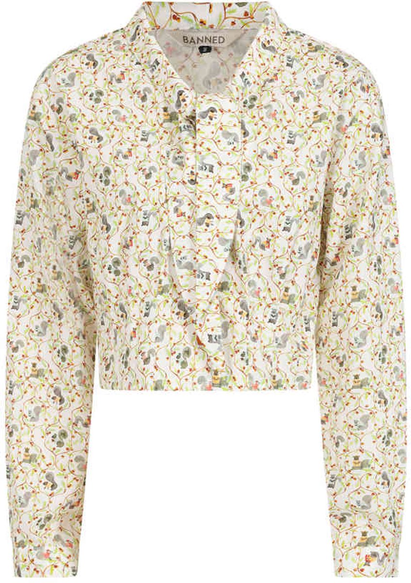 Banned - Cherry Squirrel Blouse - 2XL - Wit