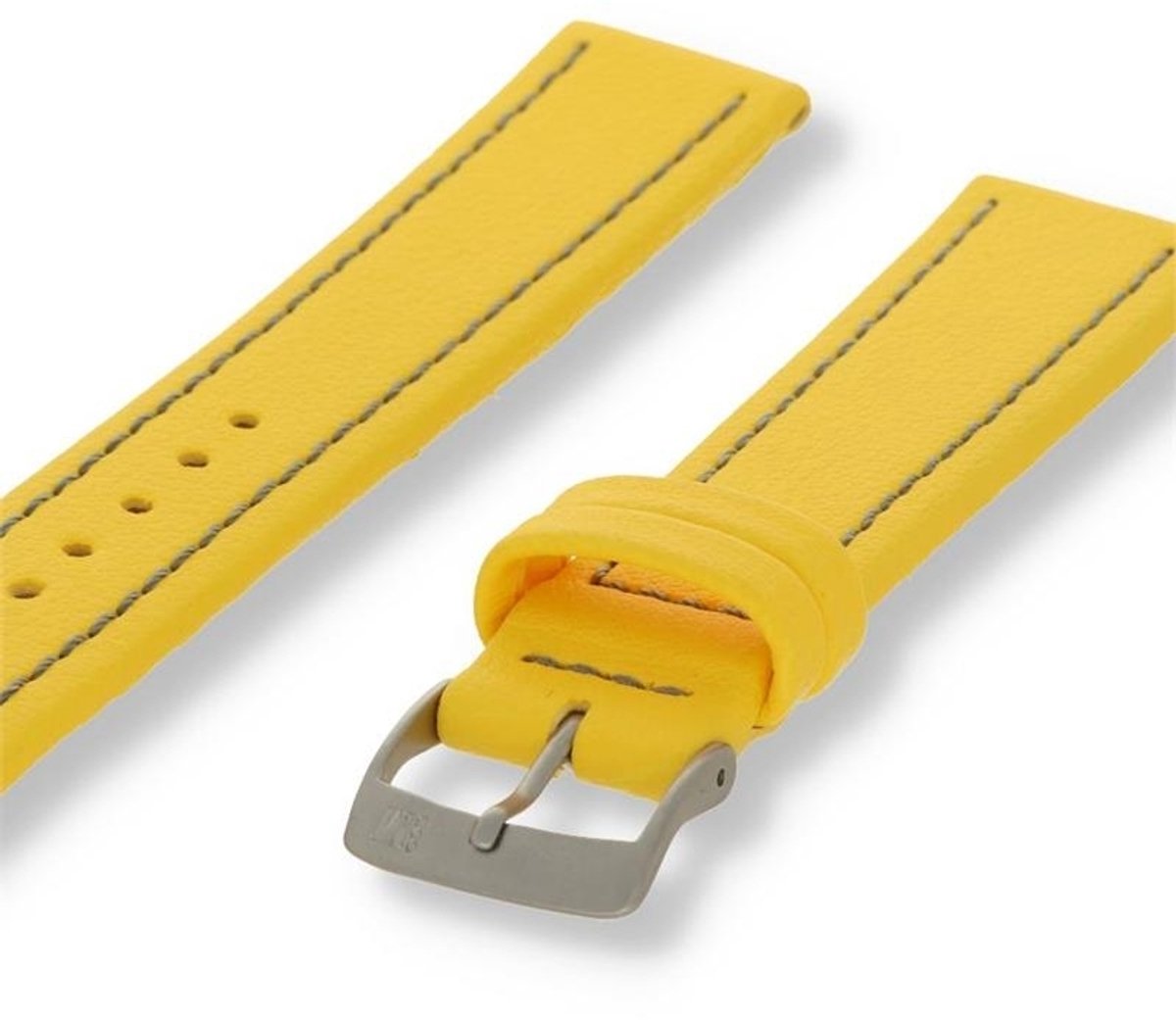 Morellato horlogeband Tipo Locman U2195432097SB24 - PMU097LOCMAN24 Glad leer Geel 24mm + bruin stiksel