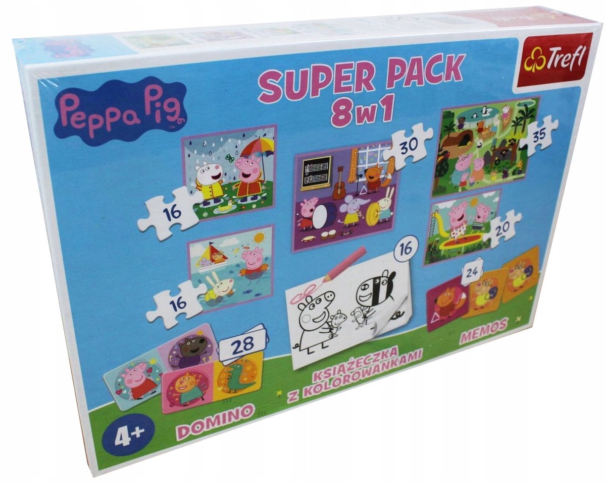 Trefl Peppa Pig Super Pack 8-in-1 puzzel- en spelletjesset