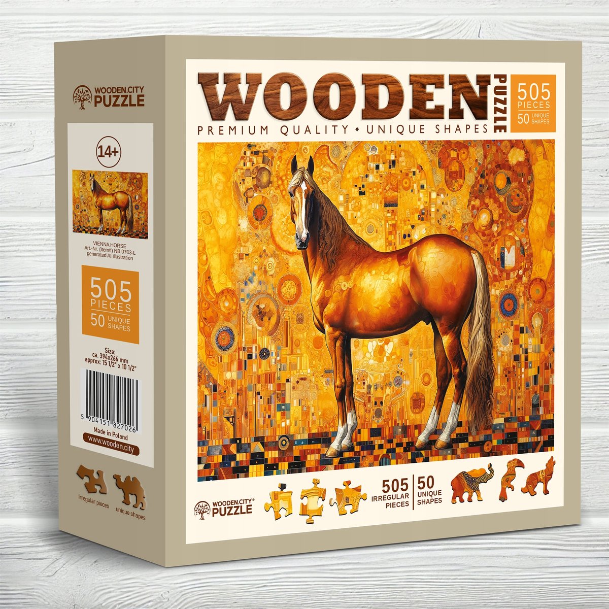 Wooden City Houten Puzzel Wener Paard 505 Stukjes met Figuren