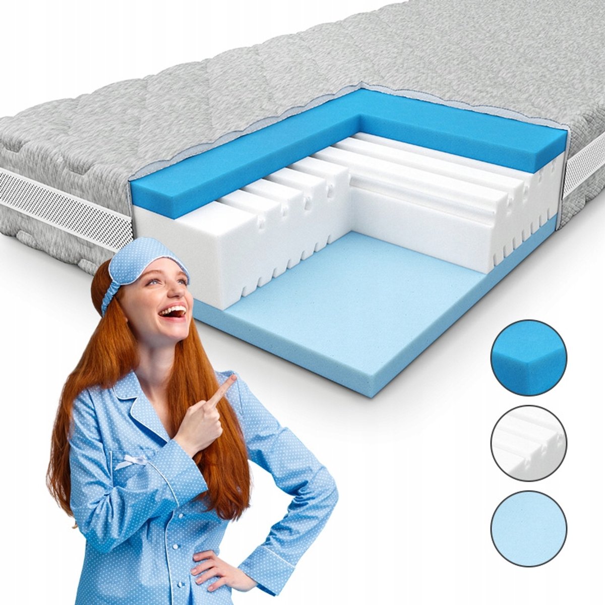 Pan Materac TRIFOAM Matras 90x200 cm - Afneembare Hoes