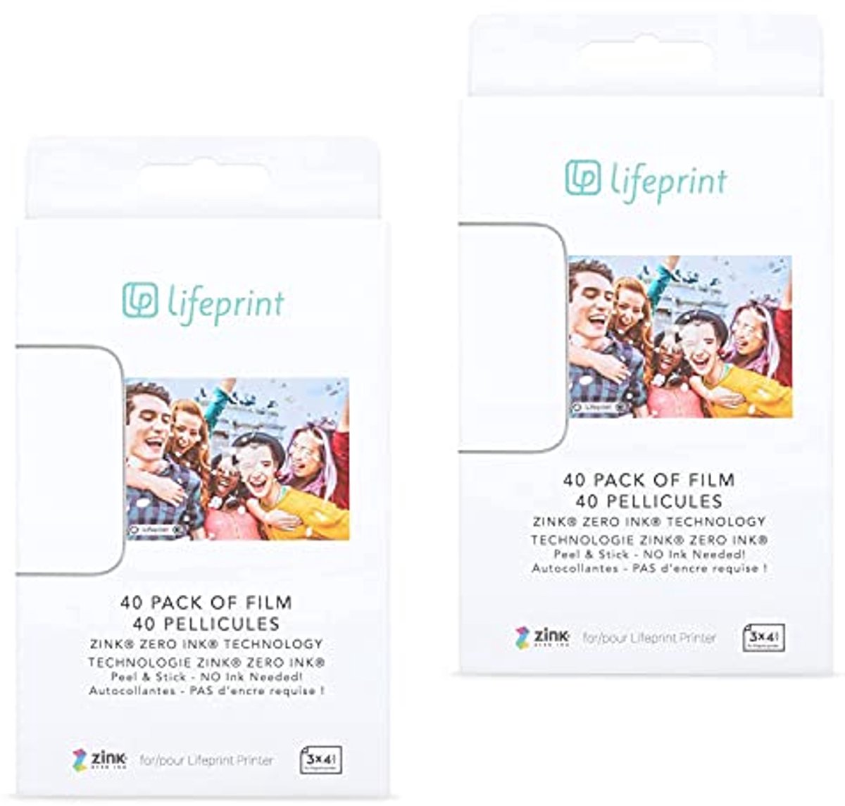 Lifeprint 3x4 Premium Zink Instant Print fotopapier (80 stuks) Compatibel met Lifeprint 3x4 printers