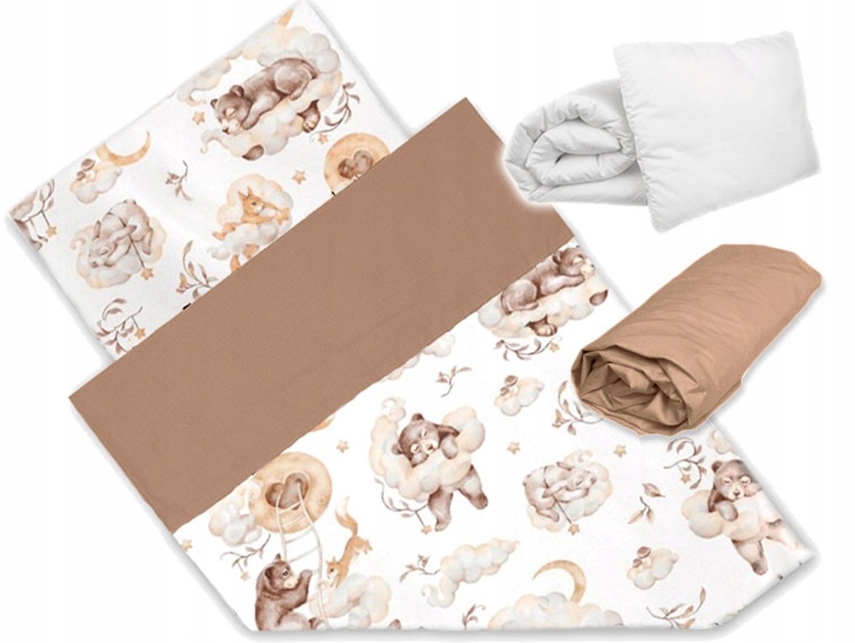Image of 5-delige Baby Beddengoed Set voor Wieg - Katoen met Rits