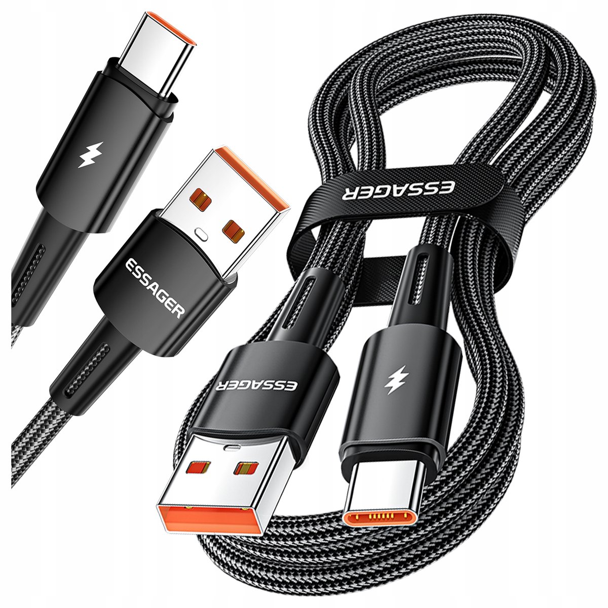 ESSAGER USB-C Kabel 1m 120W 6A QC 3.0 Nylon Oplossing voor Xiaomi