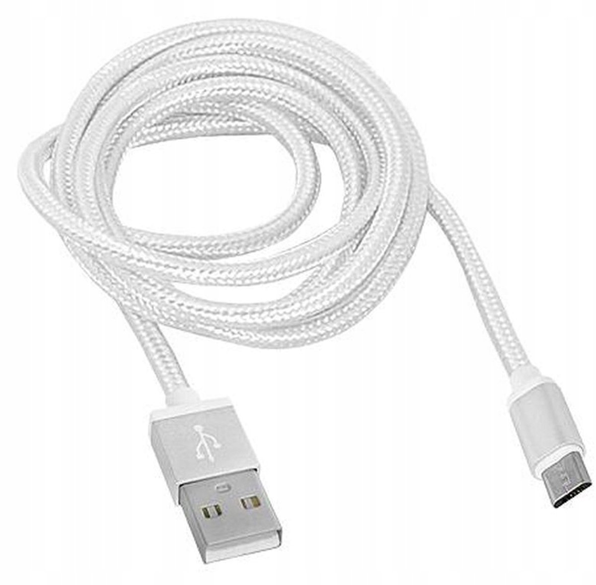 USB MicroUSB Kabel 1m Wit met Verstevigde Oplossing