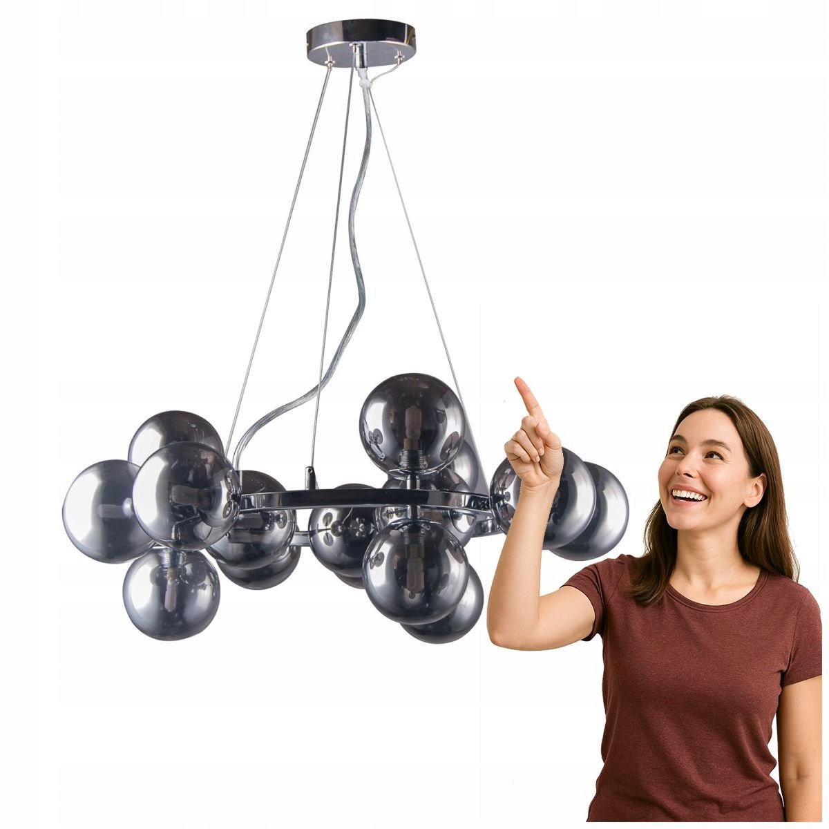 MARBELIO 15 hanglamp chroom rookglas - Modern design