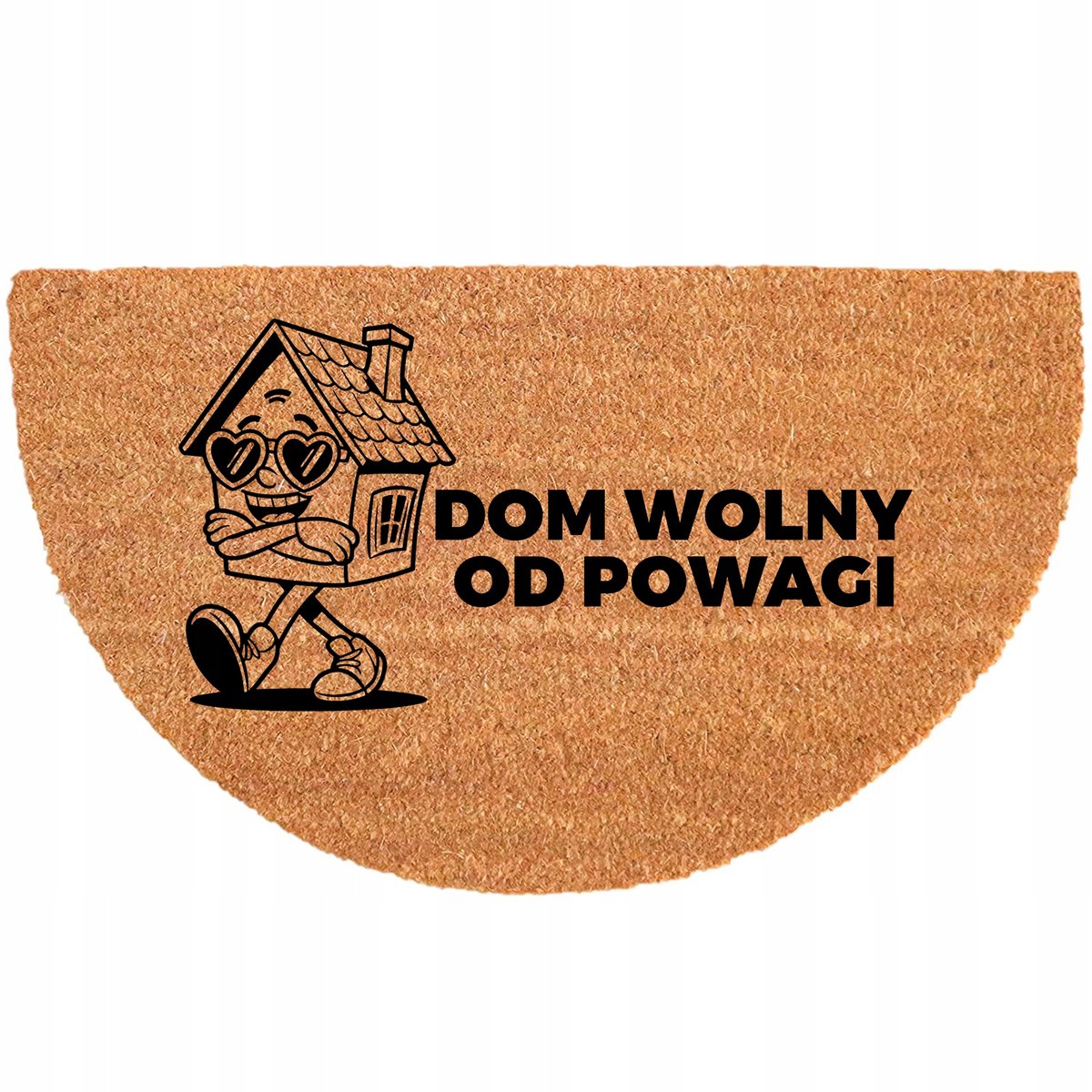 Ecologische Kokos Wcieraczka Antislip 40x70cm Halfrond Beige