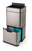 FlinQ Senzaro - 60L Prullenbak Afvalscheiding - Vuilnisbak - Afvalscheidingsprullenbak - Afvalemmer - Bewegingssensor - Stainless