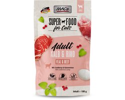 Mac’s Kattenvoer Natvoer Maaltijdzakjes - Kalf en Rund - 12 x 100g
