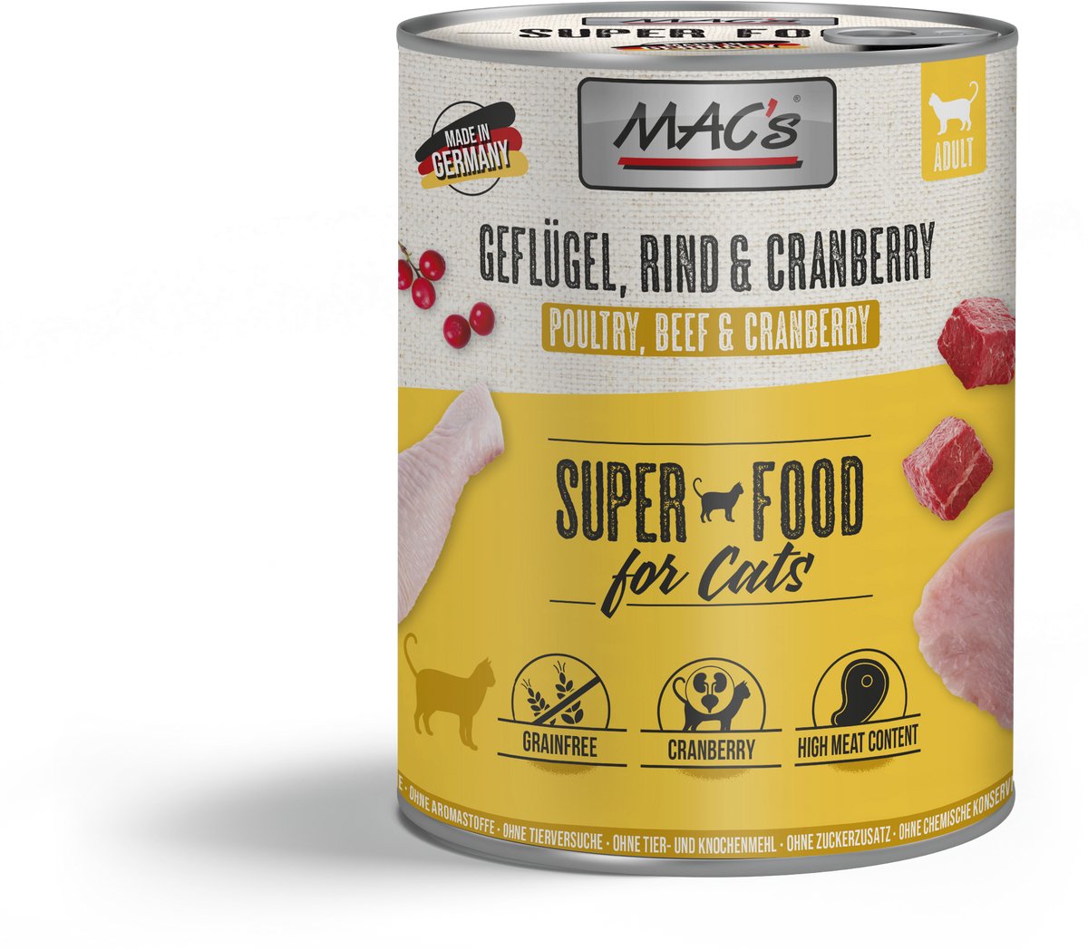 MACs MAC's CAT - Blik 6x800g - Gevogelte, Rundvlees & Veenbes