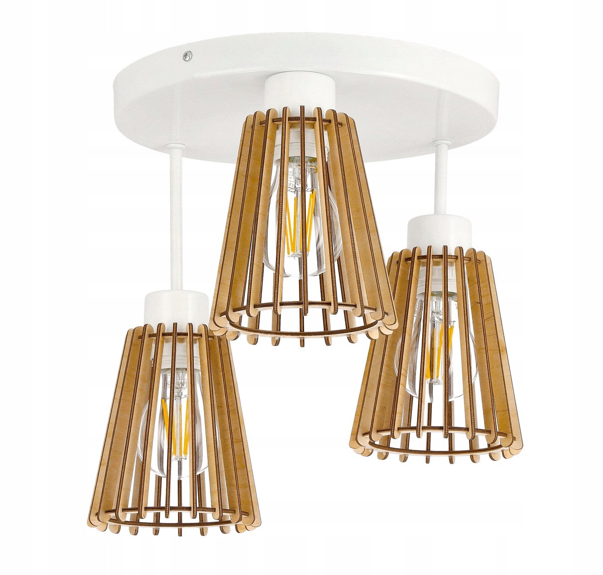 Houten Plafondlamp met 3xE27 Fitting - Stijlvol en Modern