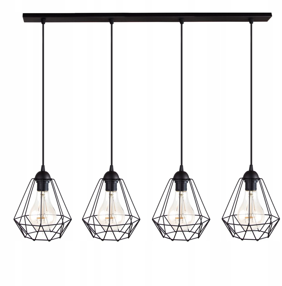 Stijlvolle Hanglamp Diamant Metaal Zwart E27