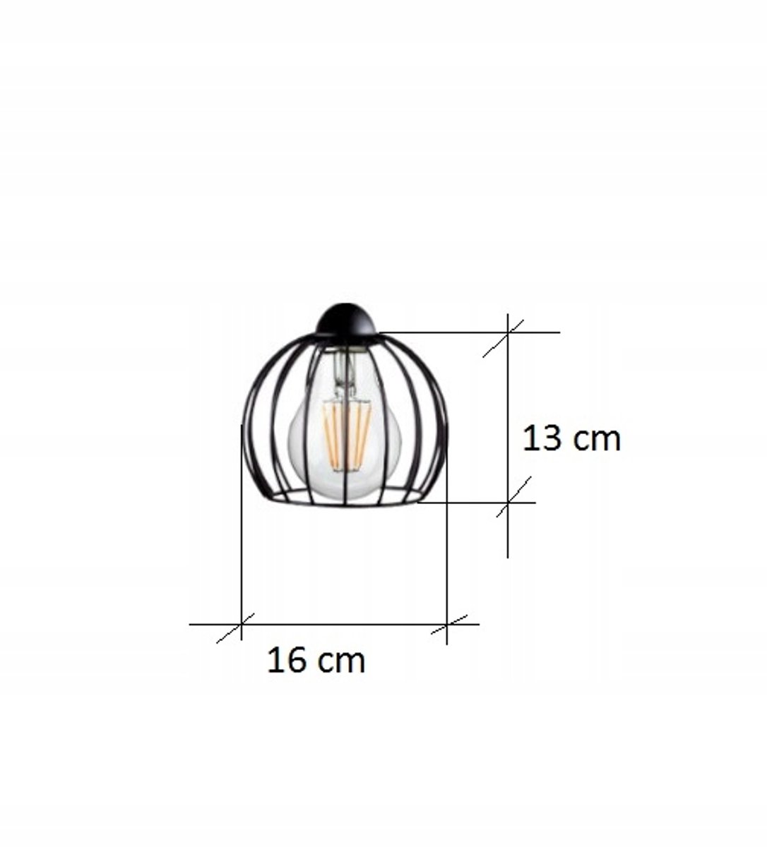 Loft Wandlamp Metaal Diamant Zwart E27 300-33