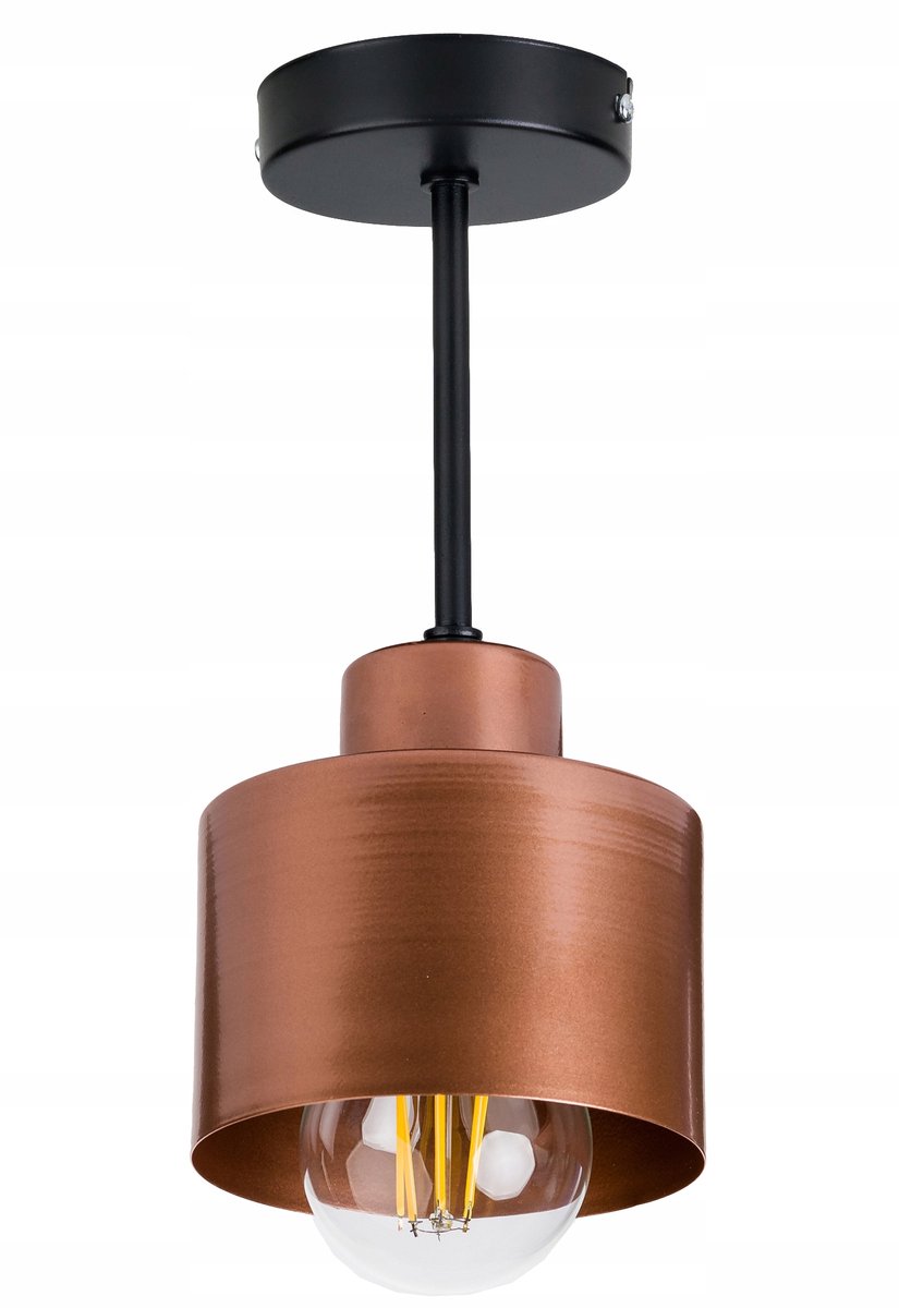 Hanglamp Loft Messing Zwart E27 Enkele Lichtbron