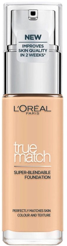 L'Oréal Paris True Match Foundation, 30ml flesje met pompje, lichte huidskleur.