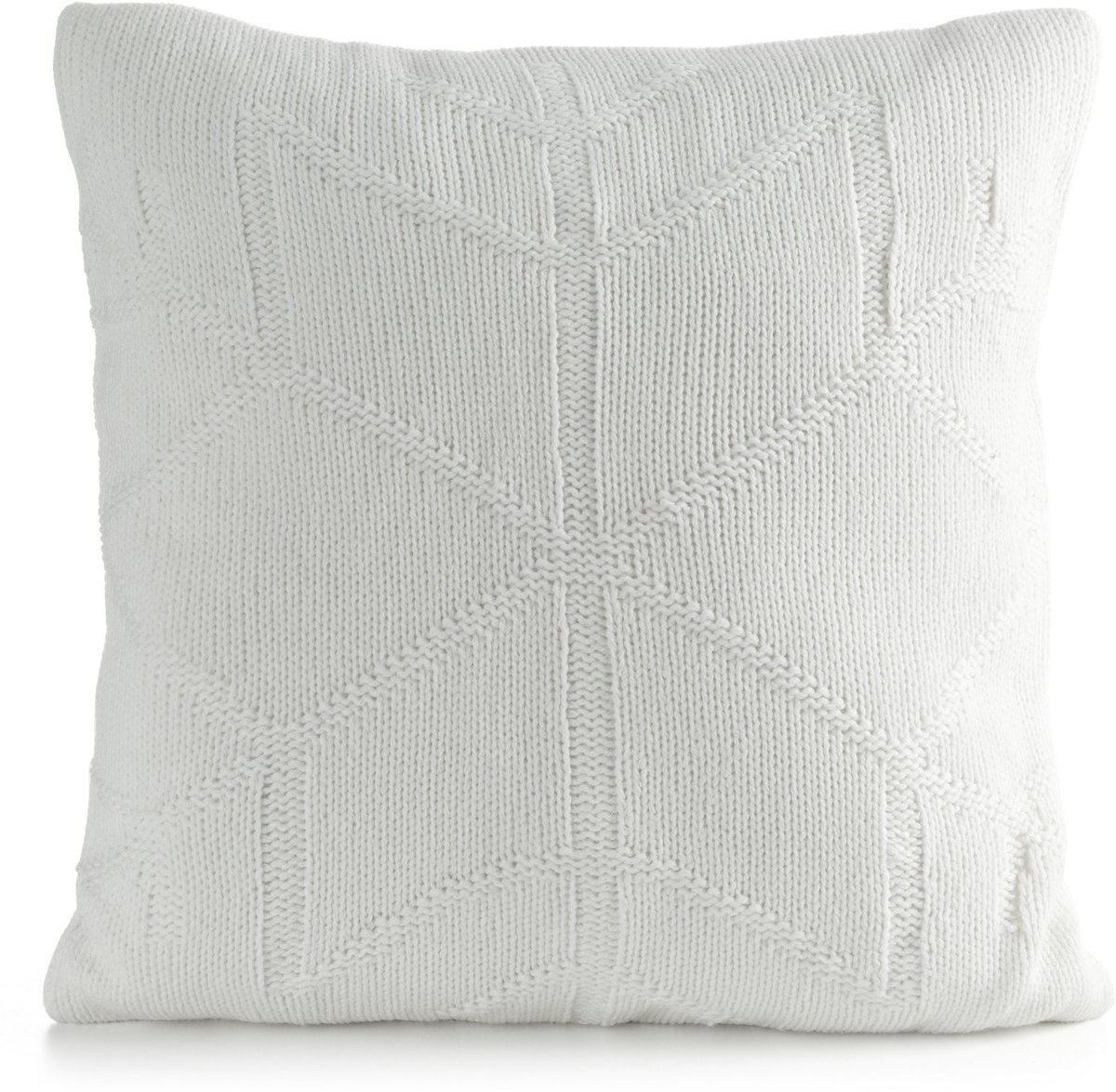 Eurofirany Kerstkusseenhoes 45x45cm - Sneeuwvlok & Trui Motief Wit