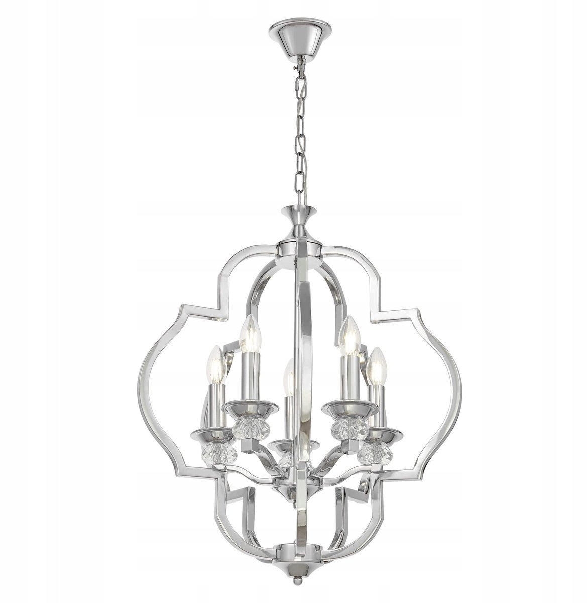 Lumina Deco Cesaro W5 Hanglamp - Chroom, Kristal, 5xE14