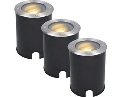 HOFTRONIC SMART HOFTRONIC Lilly - Set van 3 Kantelbare Grondspot Rond Ø120 - Overrijdbaar - IP67 waterdicht - 1-lichts - RVS - GU10 5 Watt 400 lumen - 3 jaar garantie