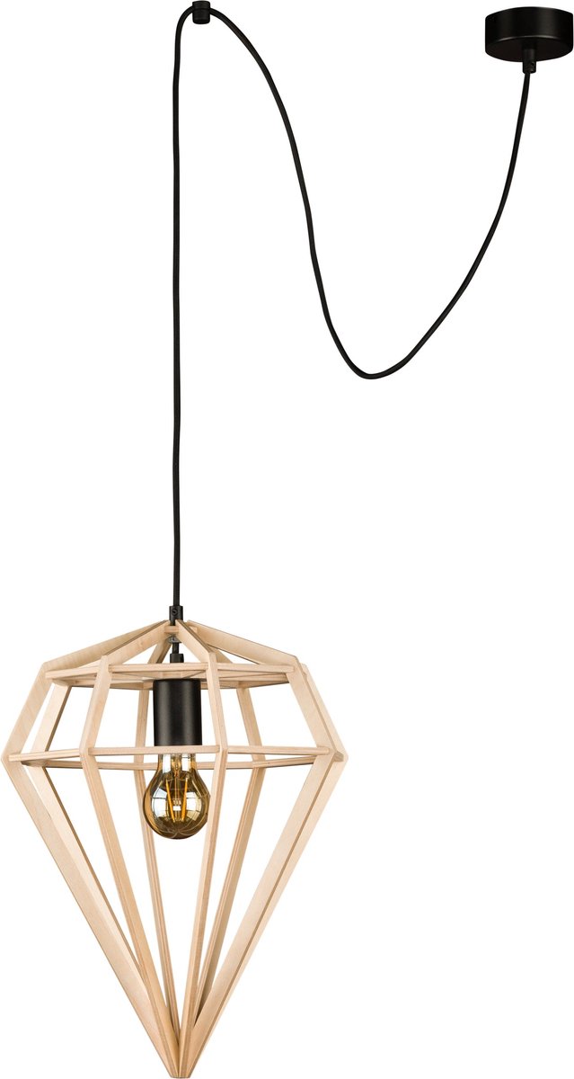 Houten hanglamp Diamond Stylish E27 60W