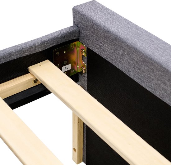 Lit capitonné Homestyle4u - 120 x 200 cm - avec espace de rangement - Grijs