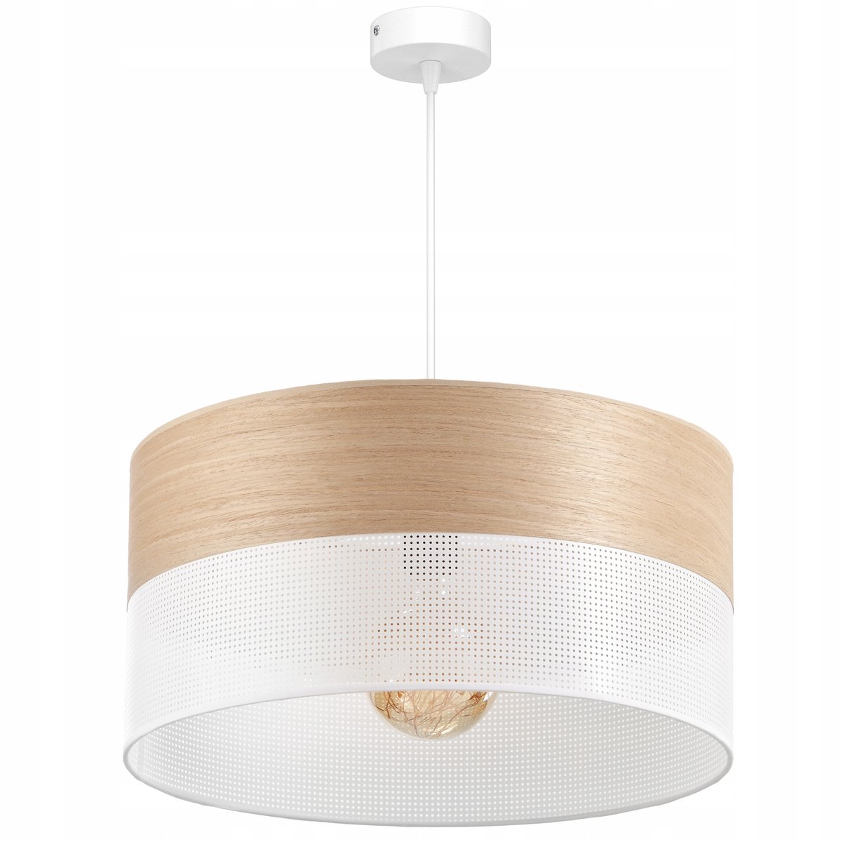 Houten Hanglamp 40cm E27 met Patroon - Sfeervol licht