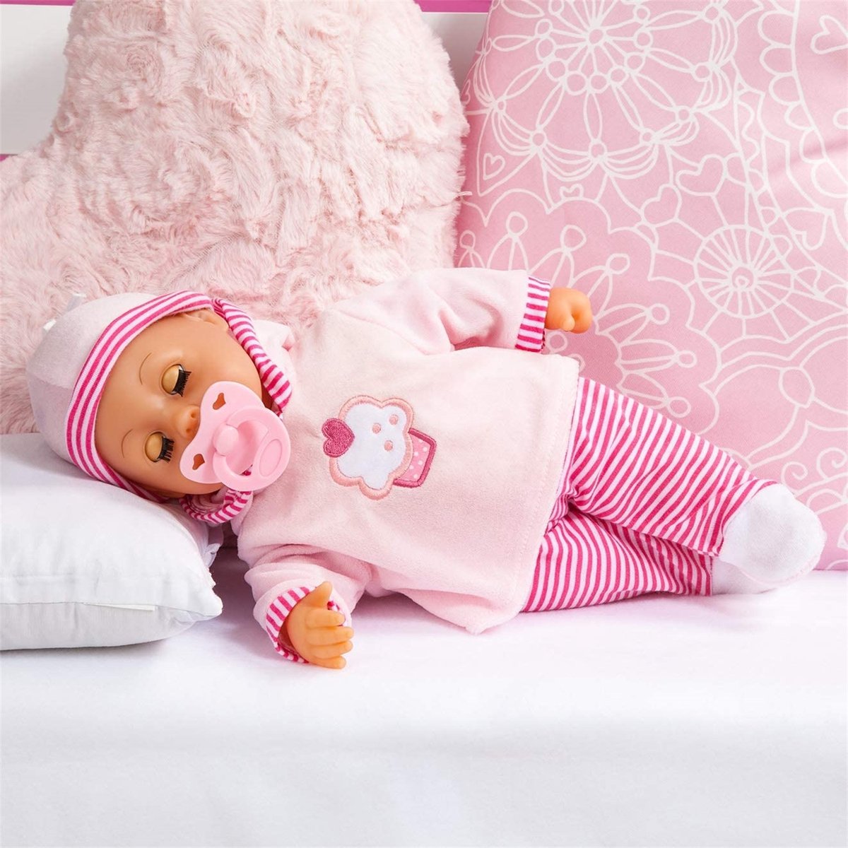 Bayer Design - Babypop First Words Baby 38 cm in roze — afbeelding 5