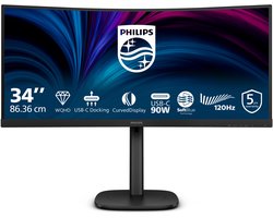 Philips 3000 series 34B2U3600C - Ultrawide USB-C Dock Monitor - 90w - RJ45 - Smart KVM - HDR400 - 34 inch