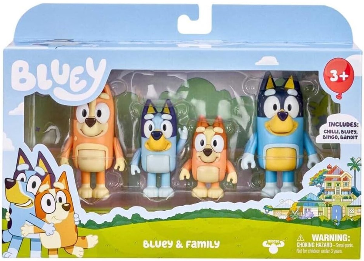 BLUEY - 4 speelfiguren Familie: Bluey, Bingo, Bandit & Chilli - Speelfigurenset — afbeelding 15