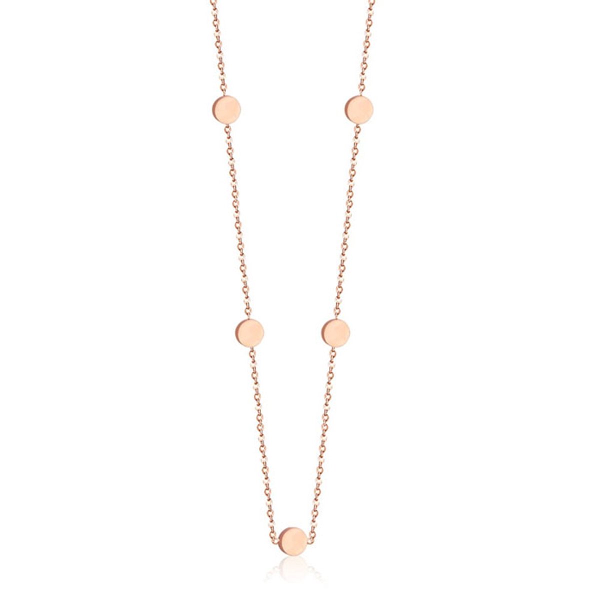 Cilla Jewels dames ketting Edelstaal Verguld Rose Muntjes