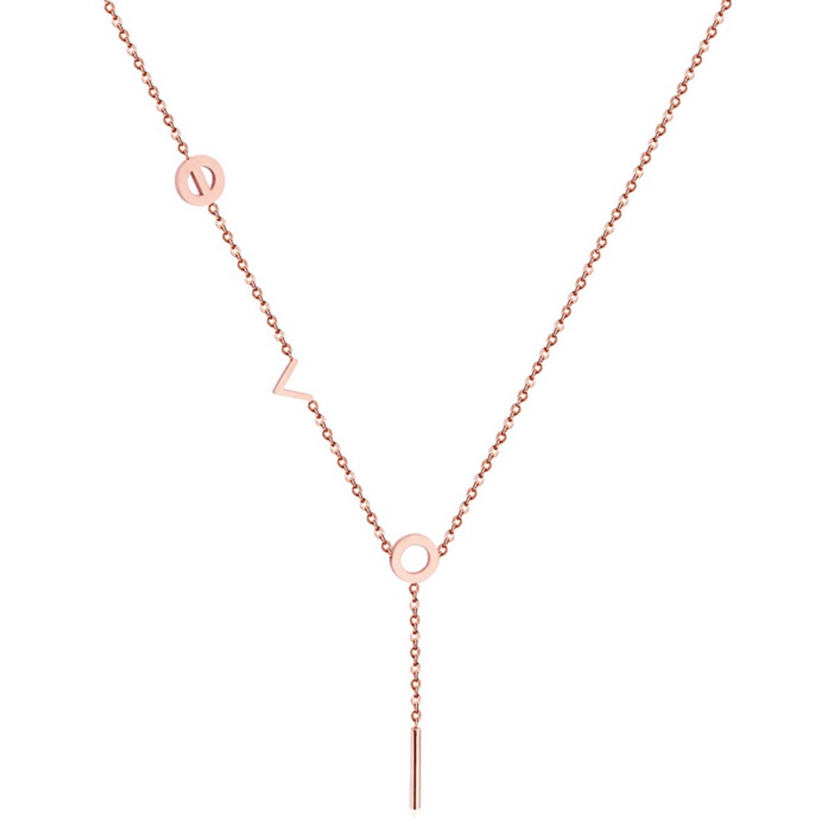 Cilla Jewels dames ketting Edelstaal Verguld Rose Bar T