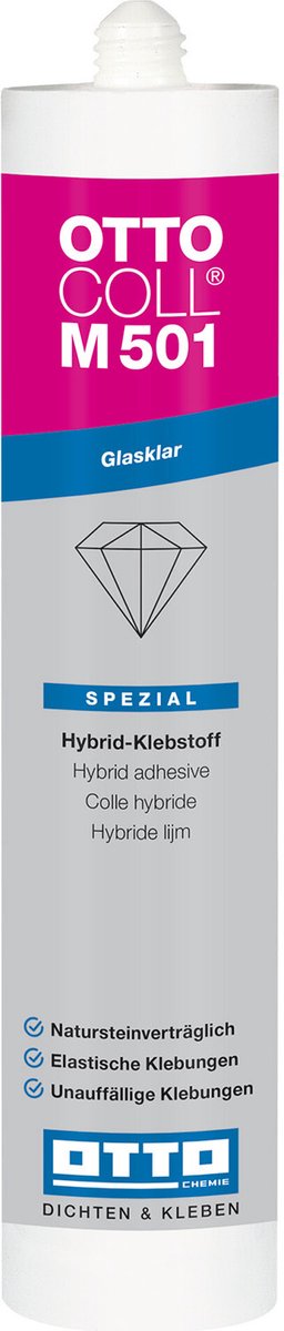 Ottocoll M501 hybride lijm - 310 ml koker - transparant - voor duurzame montage binnen en buiten
