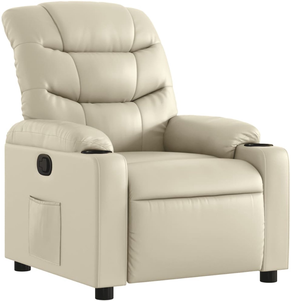 vidaXL Fauteuil - verstelbaar - kunstleer - crèmekleurig
