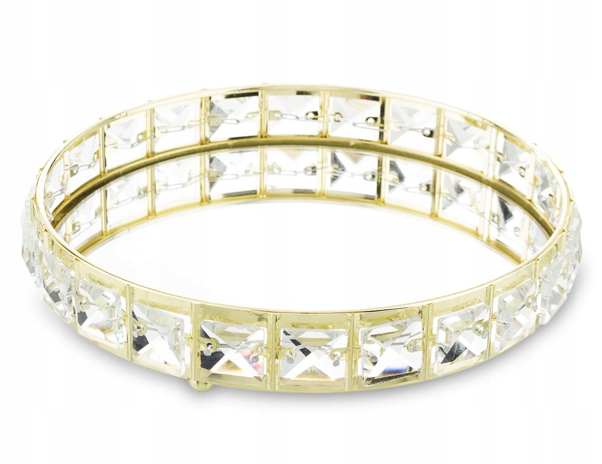 Gouden Decoratieve Spiegelende Serveerschaal - Glamour Stijl