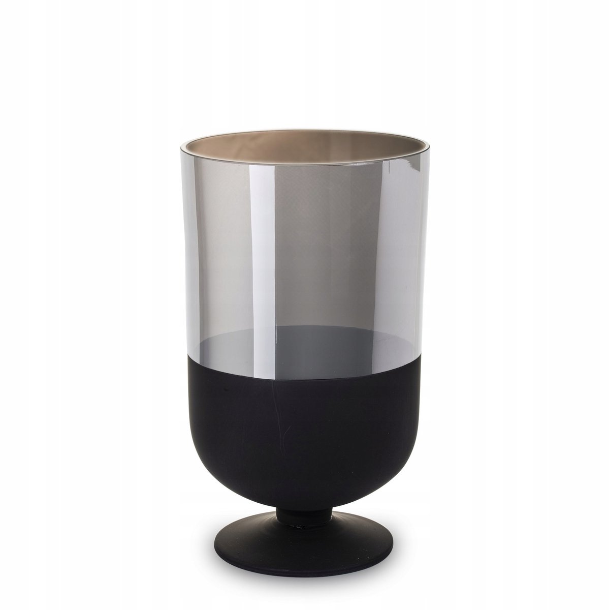 Elegante Zwarte & Zilveren Vaas - 27cm Hoog - Glas