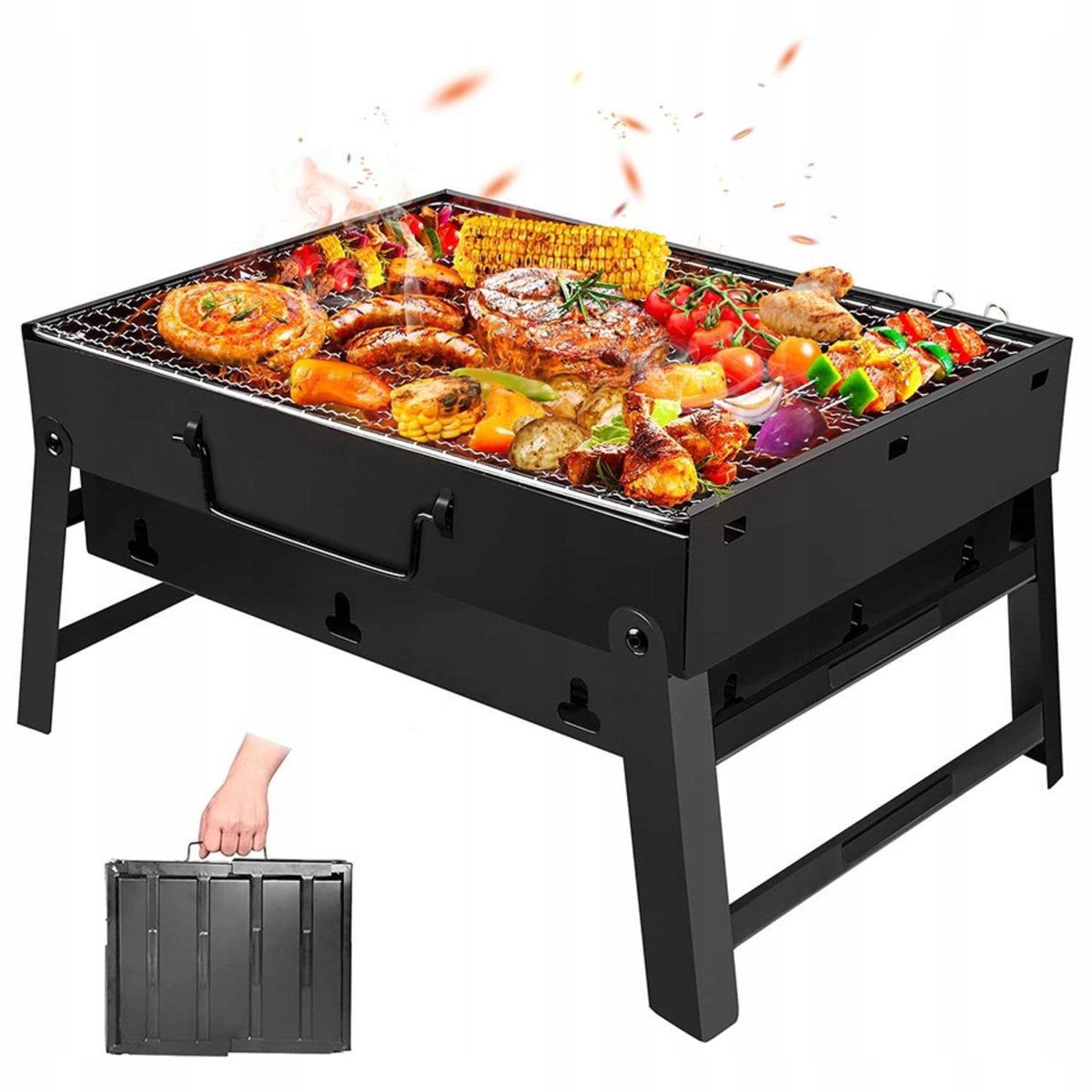 Draagbare Koolgrill in Kofferformaat - Compact en Opvouwbaar