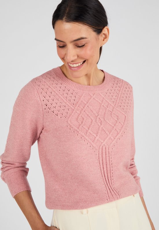 Damart - Thermolactyl trui met stekenpatroon - Dames - Roze - M