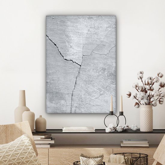 Tableau sur toile Béton - Fissure - Grijs - 60x80 cm - Décoration murale