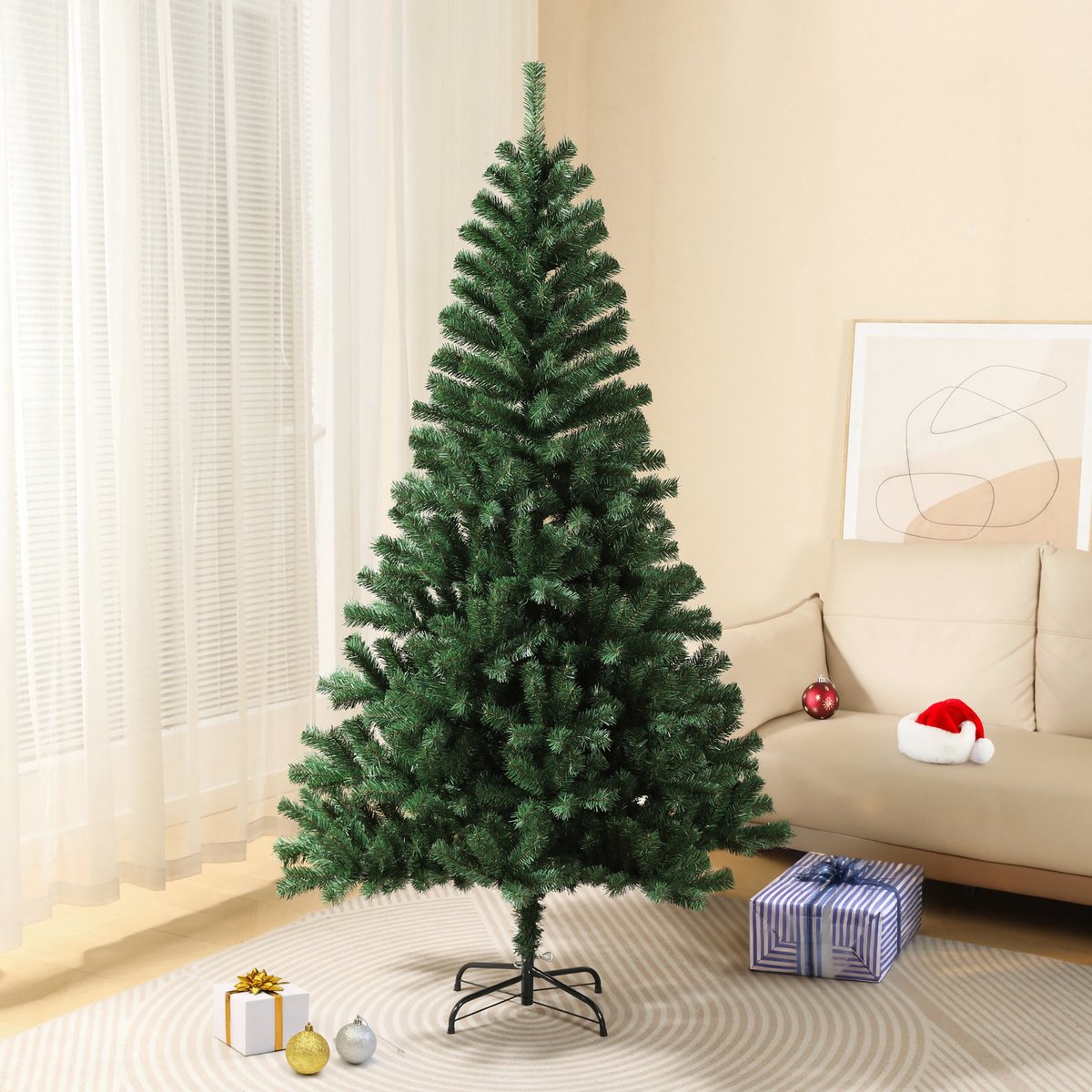 SVITA kunstkerstboom 210cm - met 1150 takpunten inclusief metalen standaard (Luvi naalden | 210cm) – foto 5