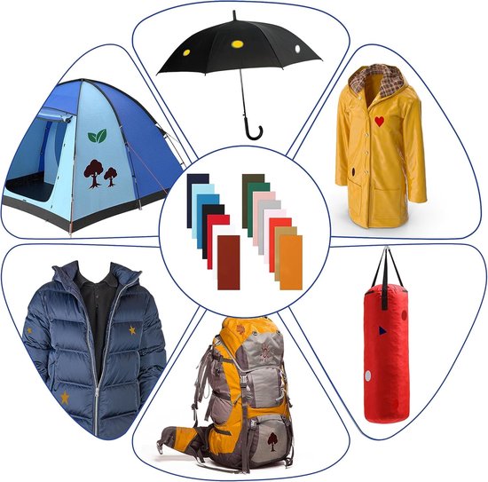 Zelfklevende Nylon Reparatie Vellen 15 Pak - Lichtgewicht Waterbestendige Vellen Kleding Jas Tent Slaapzak Gaten Reparatie - Duurzame Zelfklevende Plakkers Textiel-Reparatie — afbeelding 4