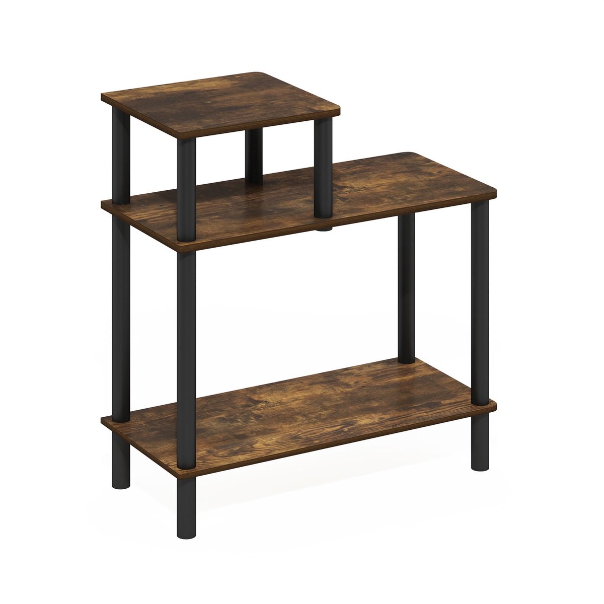 Azomor® Industriële drievoudige opbergplank met metalen frame en eiken afwerking