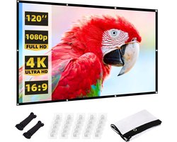 Projector Screen 120 Inch - Extra Thick Outdoor Projector Screen - Foldable Projection Screen voor Home Cinema - Mobiele Screens voor Camping en Vergaderingen