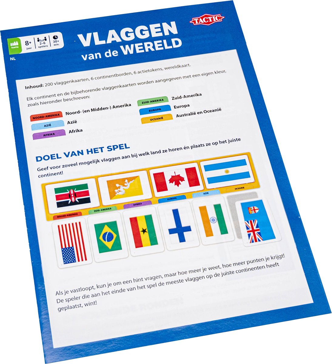 Tactic Vlaggen van de Wereld – Educatief spel – Leer de verschillende wereldvlaggen – 200 Kaarten – Inclusief wereldkaart — afbeelding 18