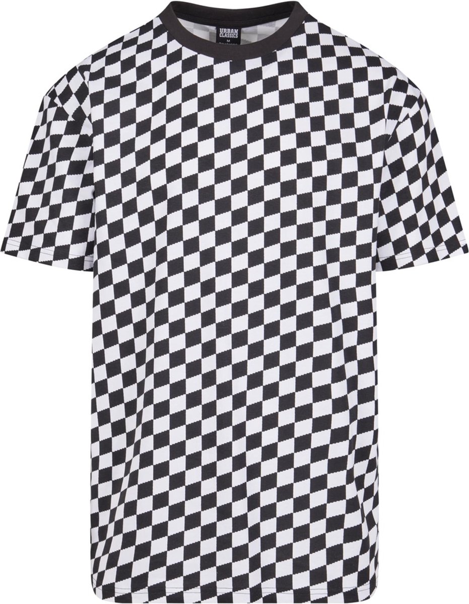 Urban Classics Oversized Check Heren T-shirt M Zwart