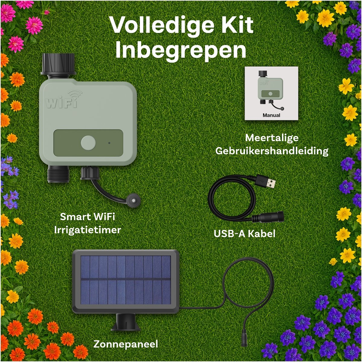 MMOBIEL Smart WiFi Irrigatietimer – Automatische Bewateringscomputer op Zonne-energie & USB – 30m Draadloos Bereik, Weerbestendig, Eenvoudige Installatie – Tuinsproeier voor Tuin & Gazon thumbnail 3