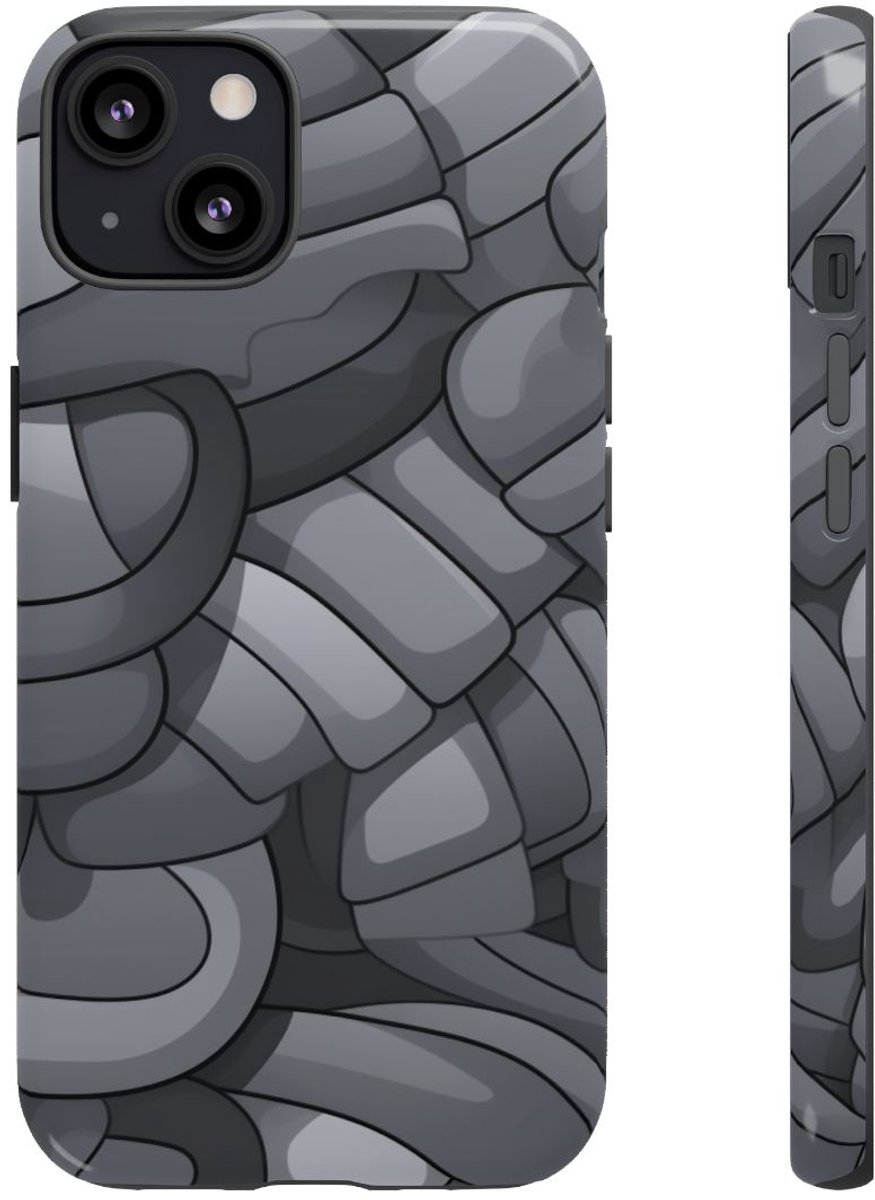 Grijs Abstract Buispatroon – Telefoonhoesje Geschikt voor iPhone 13
