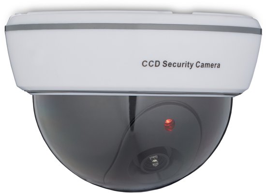 Lot De 4 Caméras Factices Relaxdays Avec LED Clignotante - Surveillance Intérieur & Extérieur, Noir, Fonctionne Sur Piles